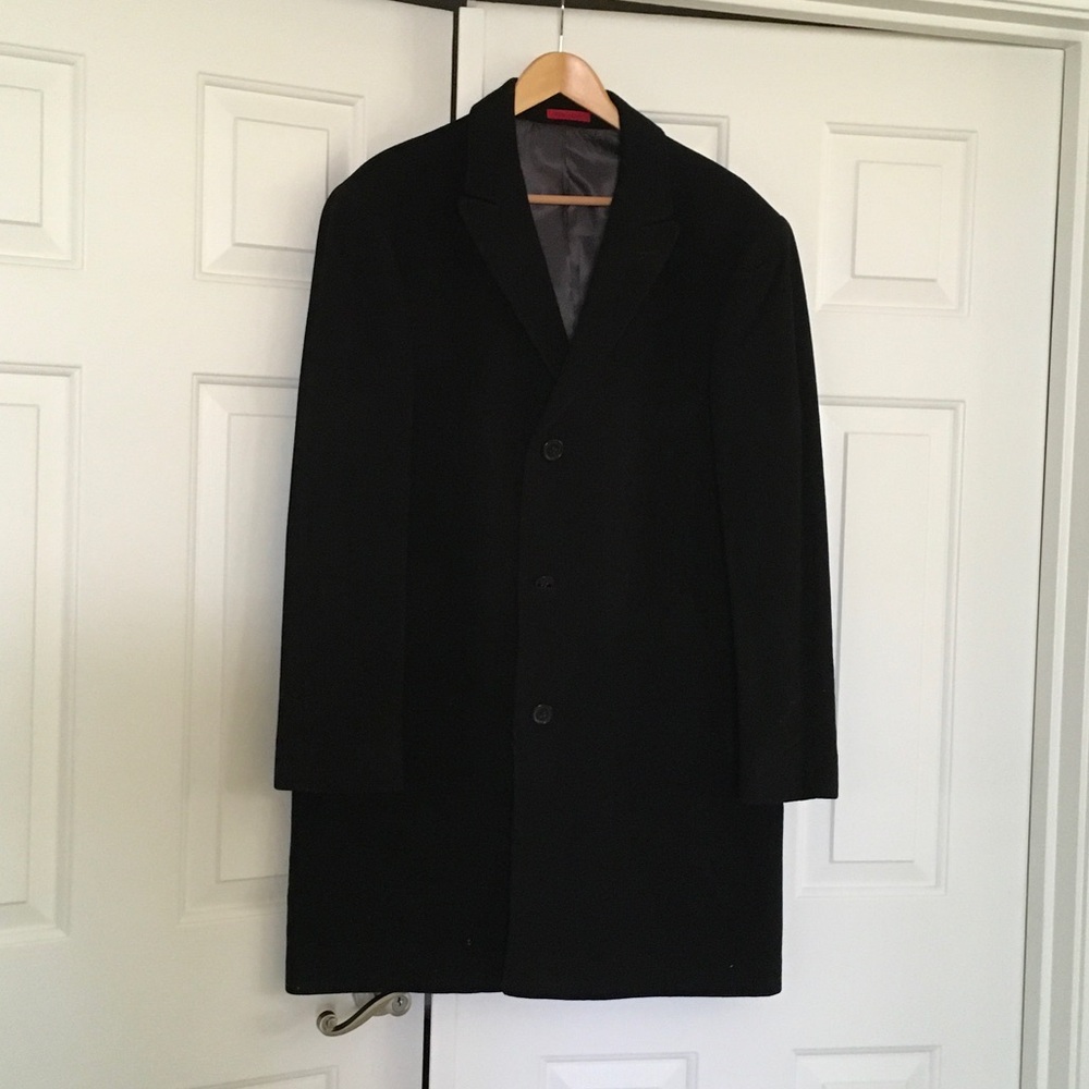 Men's Black Overcoat - Classic Formal Coat
